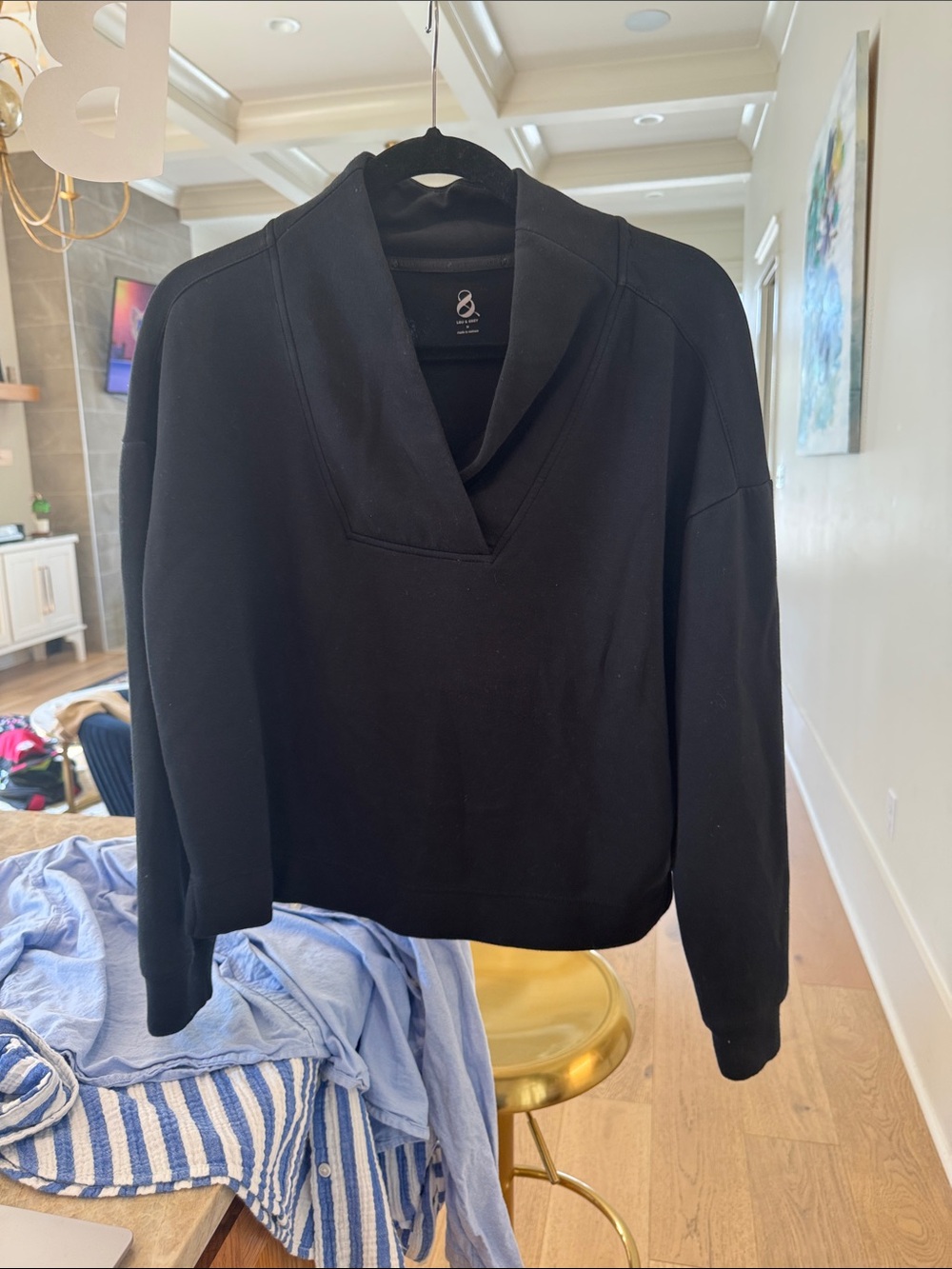 Black Cowl-Neck Pullover Sweater - Women's